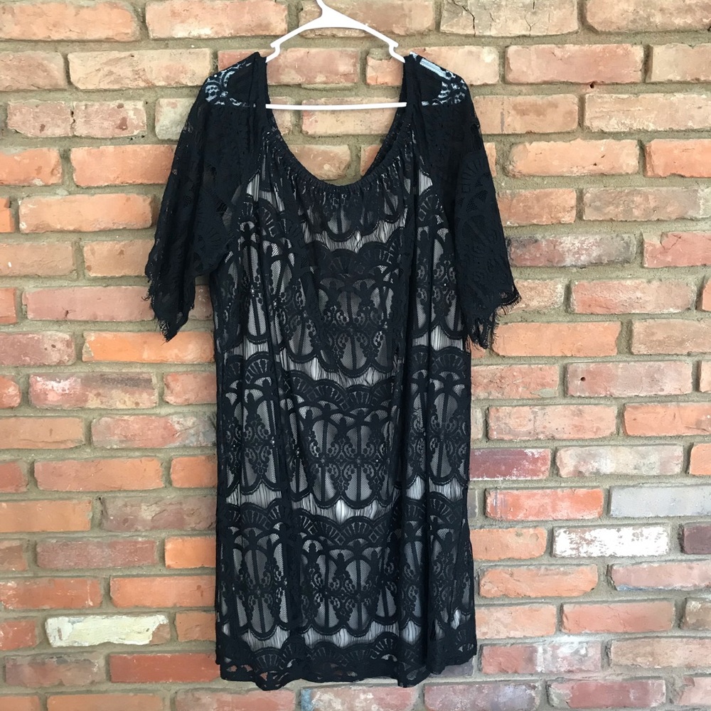 Tacera Black Lace Dress